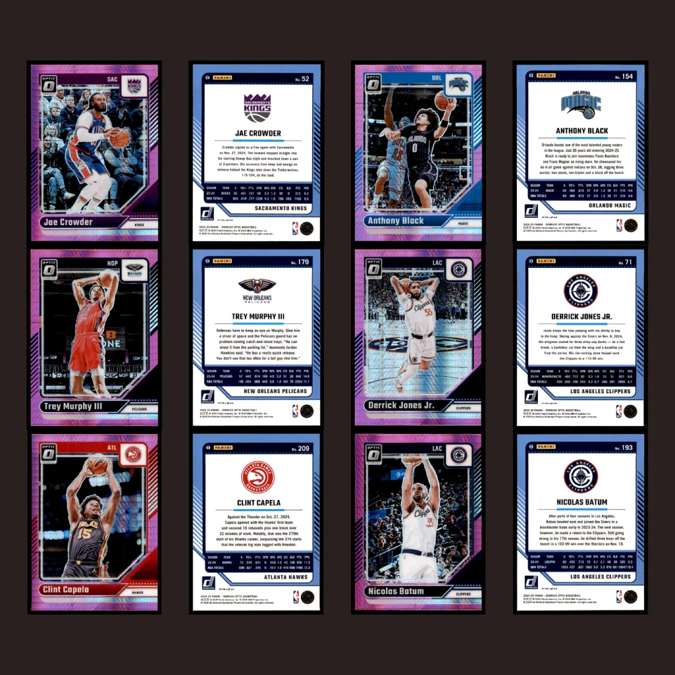 2024-25 Panini Donruss Optic Pink Hyper Prizm Lot 50 NBA Basketball Cards Rookie - Image 3 of 4