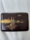 Vintage Japanese Cigarette Case Kyoto Damascene K24 Gold/Sterling Inlay Komai
