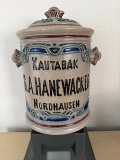 Sehr alter Kautabaktopf Kautabak G.A. Hanewacker Nordhausen RAR !