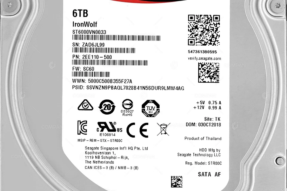 ST6000VN0033 SEAGATE IRONWOLF HDD 6TB 7.2K SATA 6G 256MB CACHE 3.5" LFF - Image 4 of 4