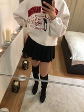 WOMENS RIVER ISLAND UK 4 GREY STRETCH FAUX SUEDE OVER THE KNEE PLATFORM BOOTS