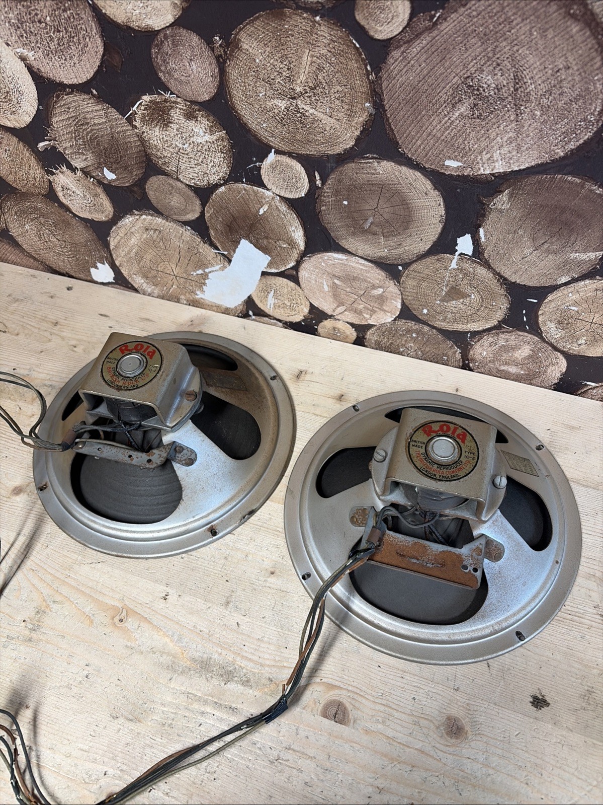 Rola 10” Type 10-Z Pair Speakers Vintage 
