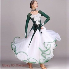 Velvet Stitching Applique Ballroom Dance Competition Dress Standard Modern Dance