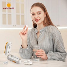 Pill Cutter Splitter for Small Large Pills, Adjustable Pill Splitter with S...