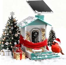 COOAU 2K Smart Bird Feeder with Solar Charging,AI Bird Recognition & Live Alerts