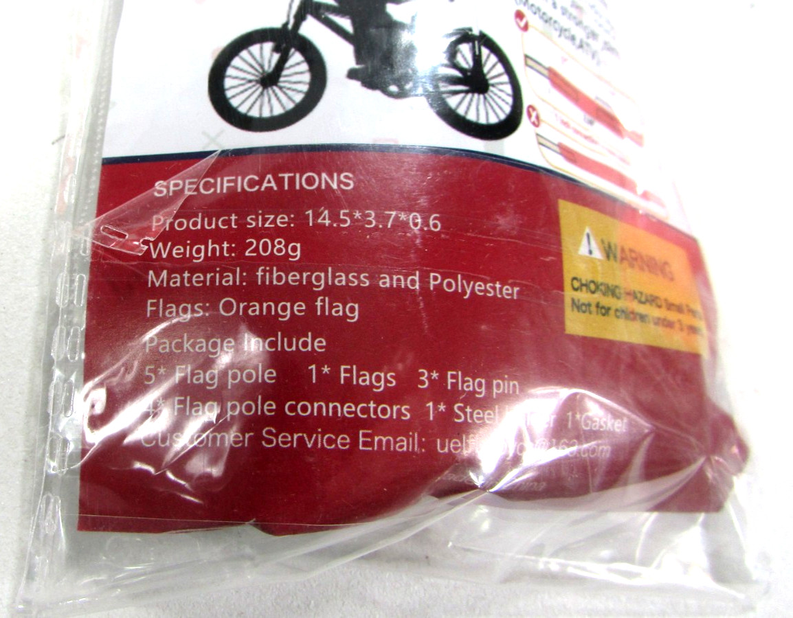 Bike Safety Flag Kit - 2PCS Reflective USA Flags (Orange & American) for Cycl...