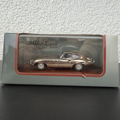 silver cars Jaguar E-Type Coupé PKW Modellauto 1:43 Silber mit OVP