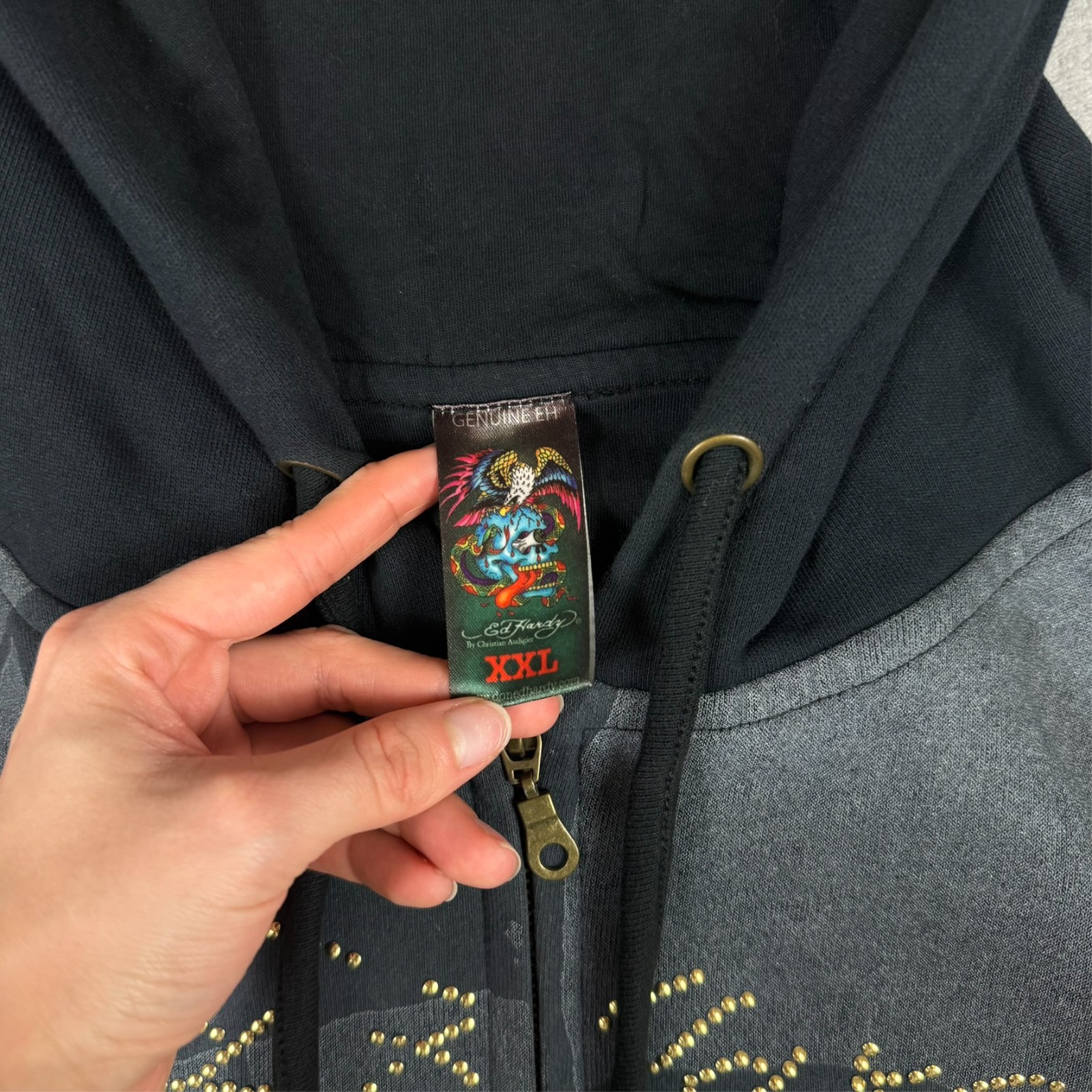 Vintage Ed Hardy 2000s Y2K Christian Audigier Black Panther XXL Full Zip Hoodie image 6