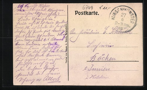 AK Klingenmünster, auf der Strasse vor dem Geburtshaus August Becker 1916 - Picture 2 of 2