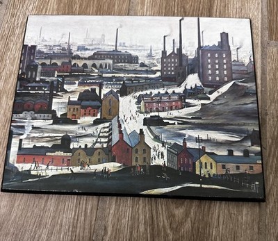 Vintage J S Lowry RA Graphic Arts Industrial Landscape Board