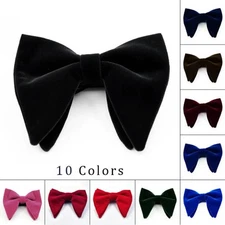 Oversized Velvet Bow Tie for Men Formal Wear Adjustable Tuxedo Big Bowknot Tie
