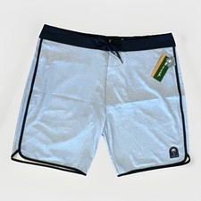 Travis Mathew Yucat n Scallop Swim Trunks - Heather Bel Air Blue - Men  s 42 NEW