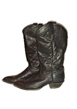 Tony Lama 1016 L Wms Western Boots 8M 1991 Black Matte Leather Upper Lining