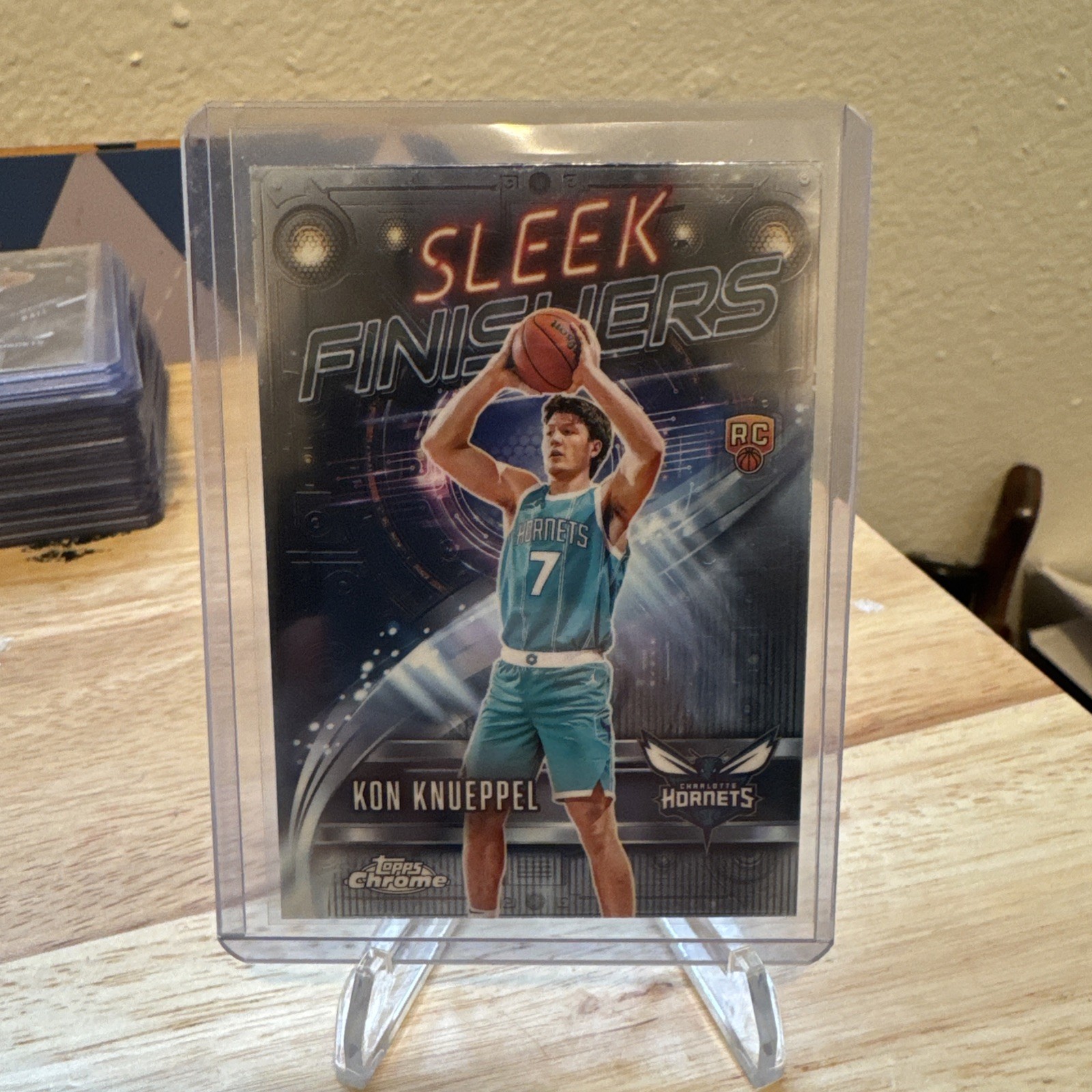 2025-26 Topps Chrome NBA Sleek Finishers Refractor Kon Knueppel RC Charlotte