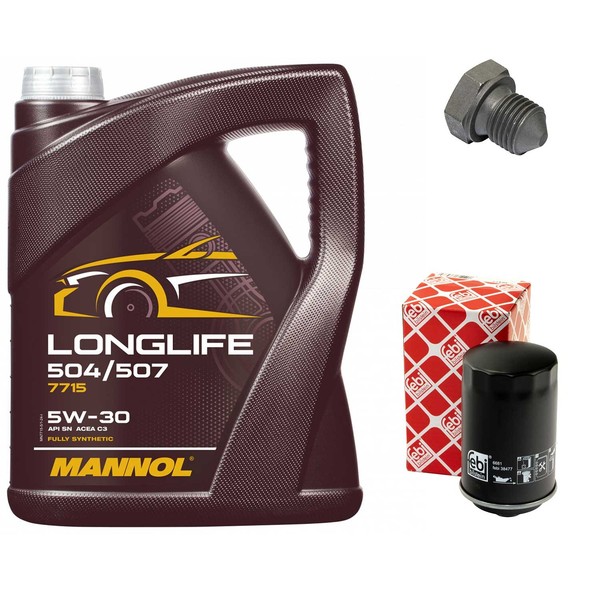 MotoröL Set 5W30 5 Liter + ÖLfilter + Schraube FüR Audi A3 Cabriolet 1.8 2.0-image