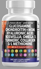 Glucosamine Chondroitin MSM 1500mg w Turmeric Curcumin Collagen 120 Ct