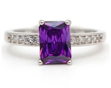 2CT Amethyst Topaz 925 Solid Sterling Silver Ring Jewelry Sz 6 UB4-7