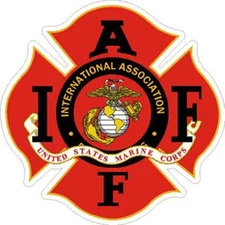 4 Inch NON-Reflective IAFF United States Marine Corps Firefighter Vinyl Sticker
