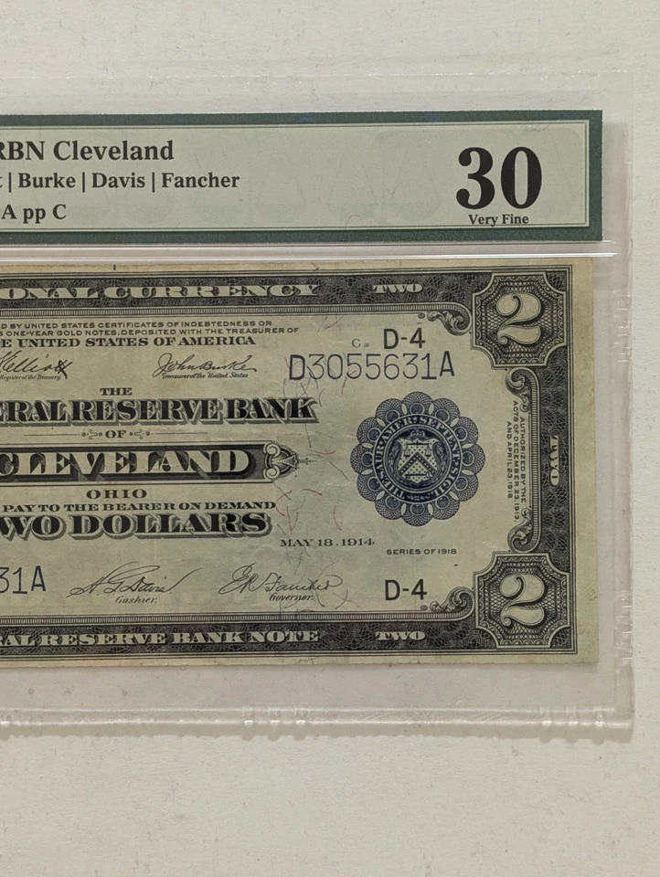 1918 $2 PMG 30 🔥Battleship Note🔥 Cleveland ~FR 759 ~ Federal Reserve Bank Note - Image 2 of 4