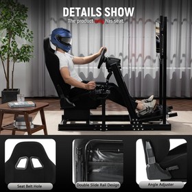 Dardoo Racing Black Seat Adjustable With Double Slide Fit For Racing Sim Cockpit