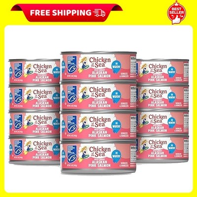 Chicken of the Sea Alaskan Pink Salmon in Water, 5 Oz. Cans (Pack of 12), Wild C