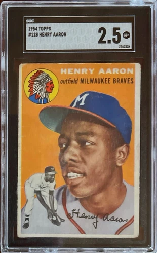 1954 Topps - Hank Aaron #128 (RC)- SGC 2.5