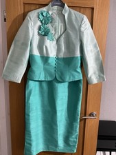 Condici Size 12 Silk Dress/ Jacket/Mint Green. Short Sleeve Dress.