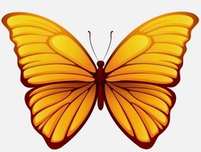 Yellow Orange Butterfly Phone Sticker 2 Inch Waterproof Beautiful Insect Vivid