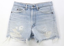 Rare Vintage LEVI  S Orange Tab High Rise Denim Cutoff Jean Shorts 80s Light Wash