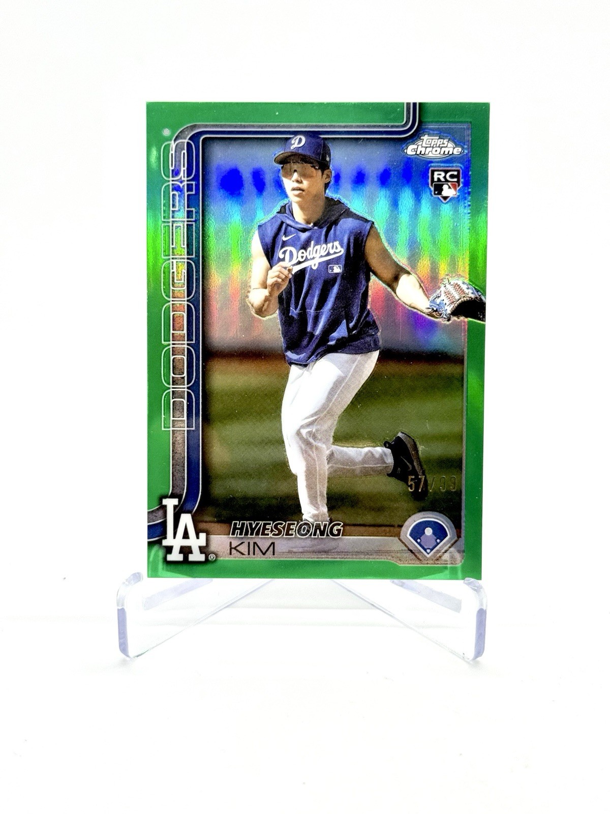 2025 Topps Chrome UPDATE HYESEONG KIM #312 Green /99 Image Variation DODGERS