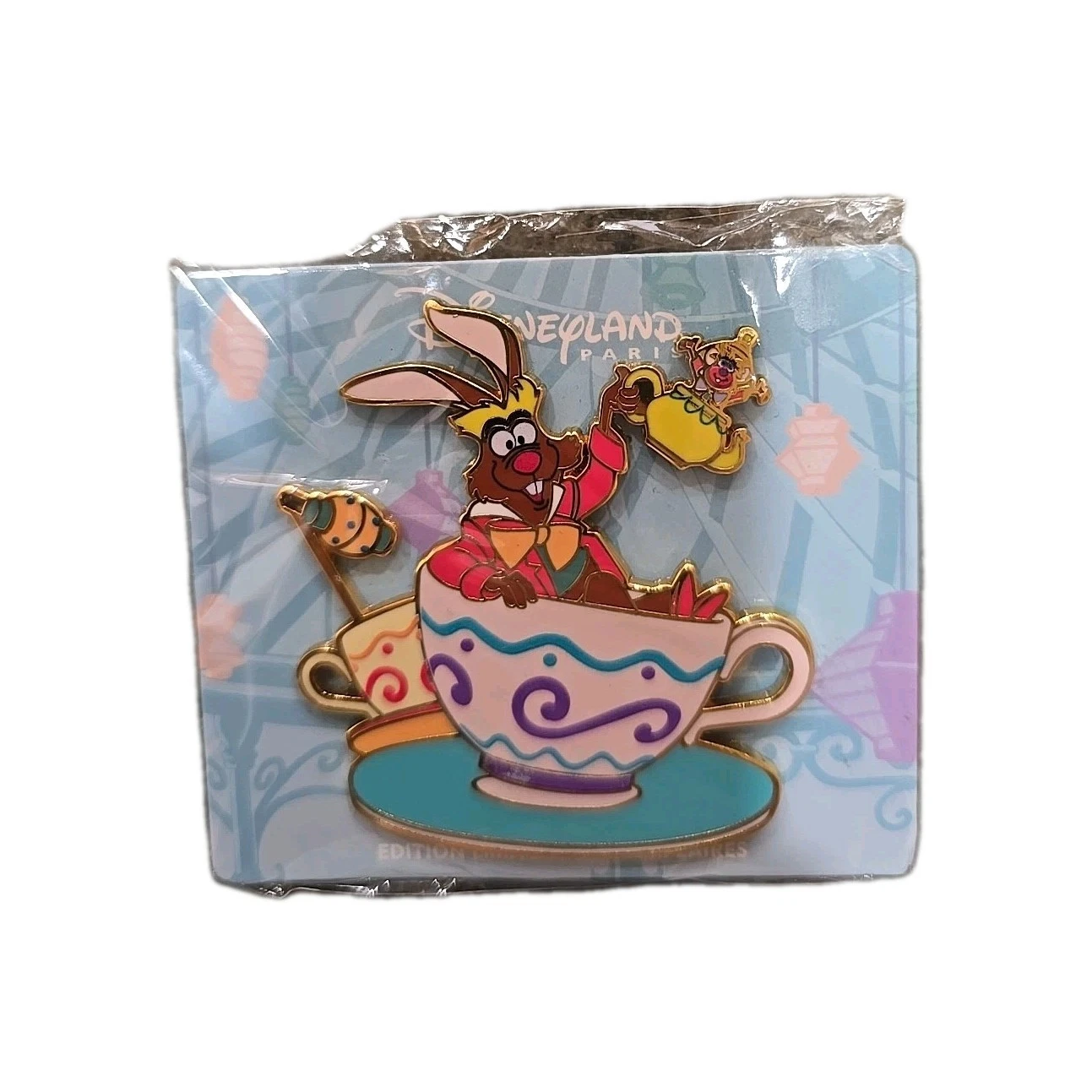 2024 Disney Paris Alice in Wonderland March Hare Dormouse Teacup pin LE 700 Dlp