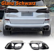 Auspuffblende Endrohr Tailpipe Glanz Schwarz Für BMW X5 G05 X7 G07 2019-2025