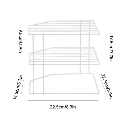 3Tier Corner Plate Rack Storage Stand Kitchen Cupboard Organizer for Plates Bowl - Picture 3 of 17