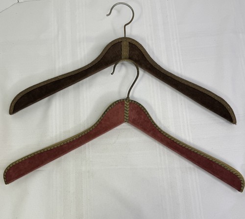 2 Vintage Velvet Hangers 1960s Coat Hangers Wardrobe hangers