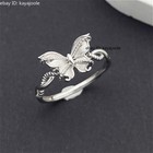 Women Adjustable Band Rings 3.69-3.8g Pure Platinum 950 Pt950 Butterfly Men