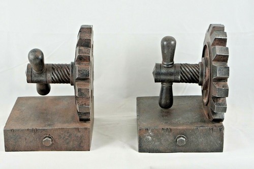 Vintage Paar INDUSTRIELLE BUCHSTÜTZEN schwer Harz Loft Fabrik Mid Century rustikal - Bild 5 von 10