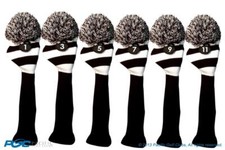 NEW 1 3 5 7 9 11 Classic BLACK WHITE KNIT golfclubs Headcover pom Headcovers PGC