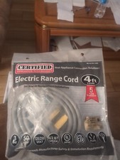 Certified Appliance Electric Range Cord 4 ft 3 Wire 50 Amp 125/250 Volt, 6/2 8/1