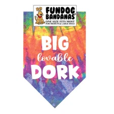 BIG lovable DORK Fundog Bandanas Triangle Bandana For Medium & Large Dogs OS