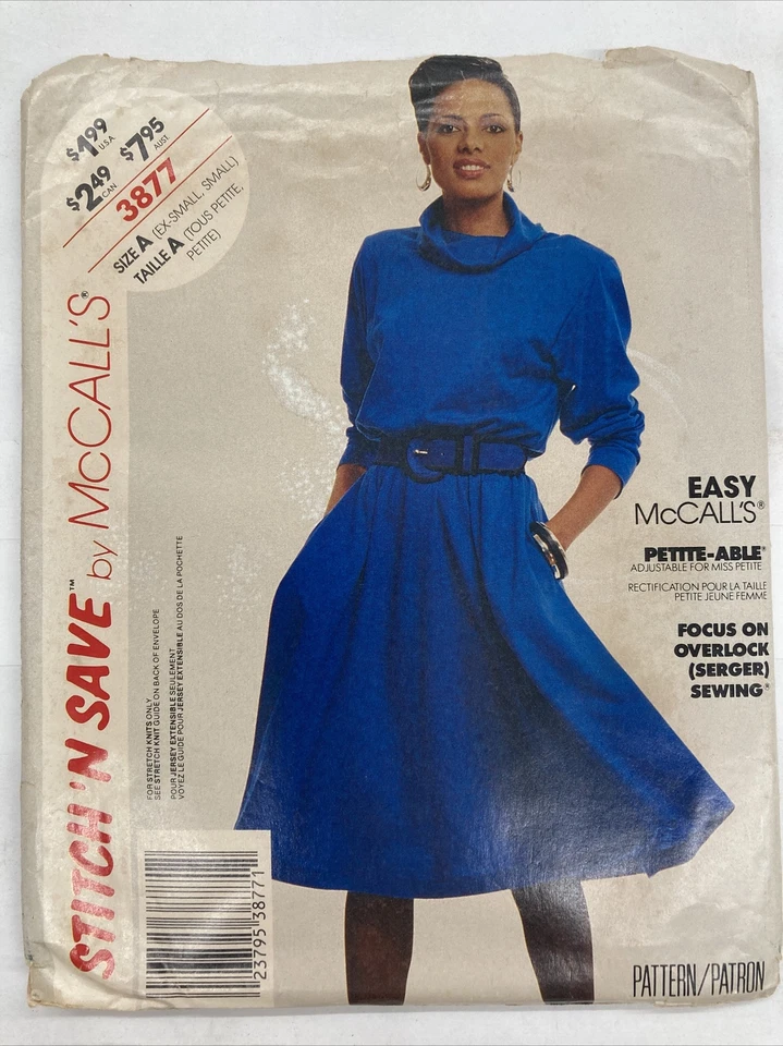 Vintage 80s Uncut Factory Folded Lot Of 4 Patterns Size 6 8 10 12 C19D - Image 4 of 4