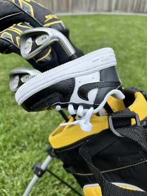 Custom Painted Nike Air Force One Black Gray White Golf Putter Head Cover  NEW