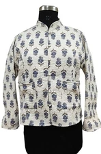 Indian Hand Block Print Fabric Quilted Jacket Short Kimono Women Wear Jacket Boh