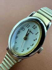 Ladies Gold Tone Timex Strech Band