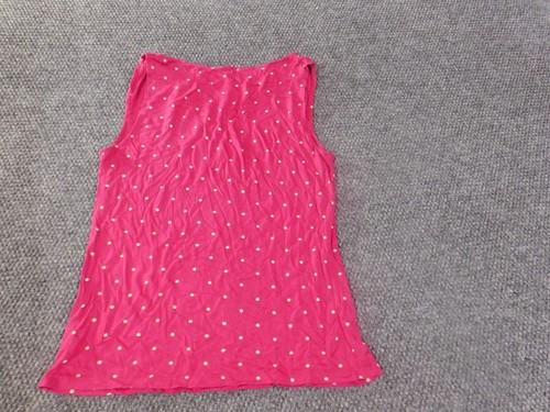Talbots top small pink sleeveless womens dots rayon lyocell blouse - Picture 7 of 10