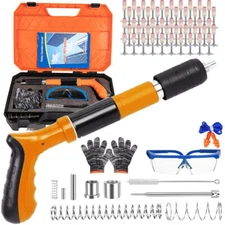 Portable Handheld Manual Mini Steel Nail Gun 5 Speed Adjustable with 50pcs Nails
