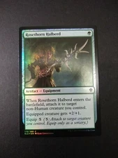 Magic The Gathering Rosethorn Halberd Throne Of Eldraine Foil Card