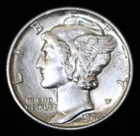 1940 USA 10 CENT DIME - .900 SILVER - MERCURY - HIGH GRADE - LUSTRE