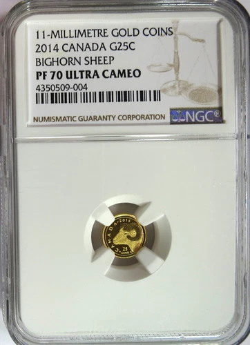 2014 Canada .999 Gold Bighorn Sheep 25 Cents NGC PF 70 Ultra Cameo