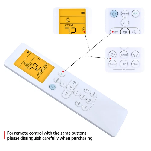 New RG10A4(D1)/BGEFU1 Remote Control For Blueridge S1 Series Air Conditioner - Picture 4 of 6