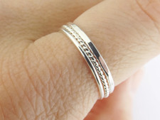 Solid 925 Sterling Silver Stackable Band Statement Handmade Ring All Size UJ04